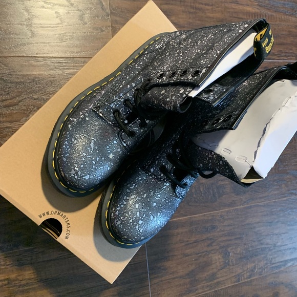 COPY - NEW-1460 METALLIC SPLATTER SUEDE LACE UP BOOTS Size 7 - Picture 2 of 11